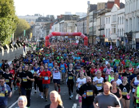 Runners in the Cardiff Half Marathon